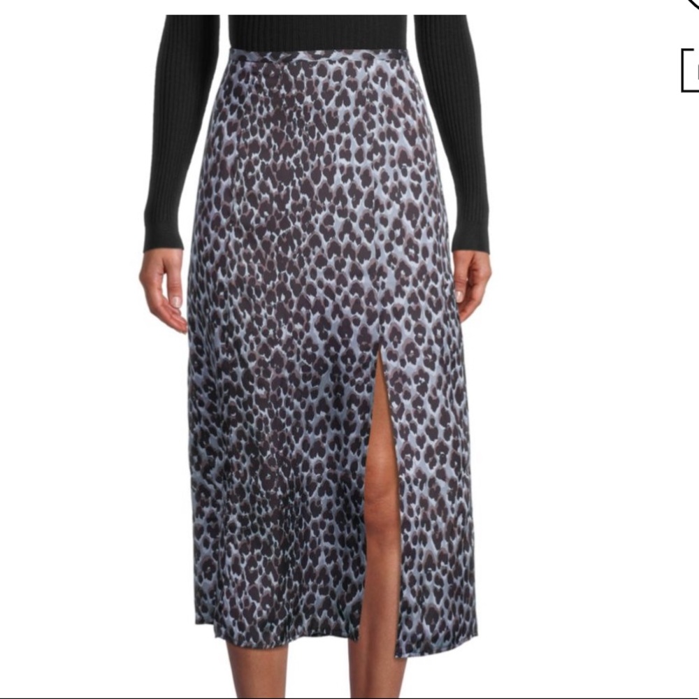 PAIGE Delfina Leopard Print Skirt